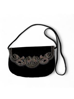 Vintage Velvet and‎ Beaded Crossbody Bohemian Bag